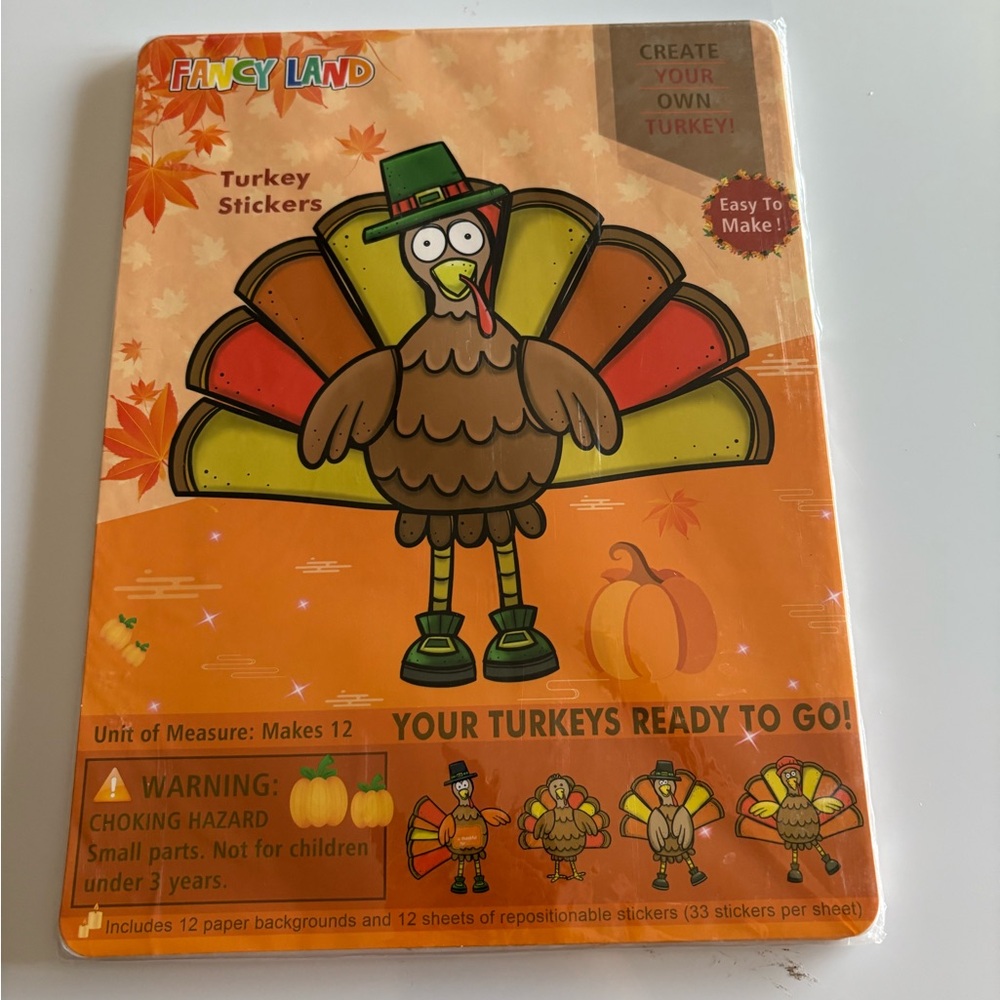 Make a Turkey Stickers- New/Sealed package